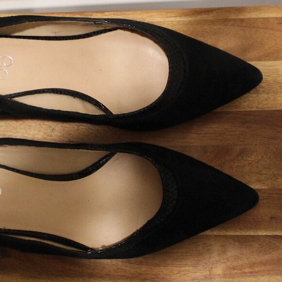 Franco Sarto Black Suede Heels - Sz 9 - Picture 2 of 6